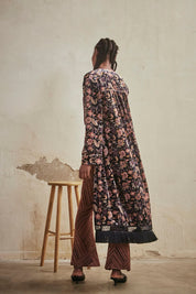 KIMONO LARGO ESTAMPADO - BLACK