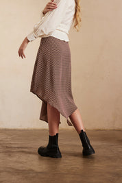 FALDA MIDI ESTAMPADA - BLACK
