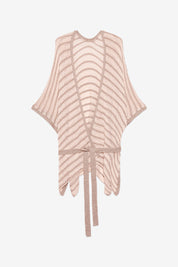 LUREX KNITTED LONG KIMONO - ECRU