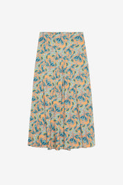 FALDA DE VISCOSE FLUIDO ESTAMPADO - VERDE