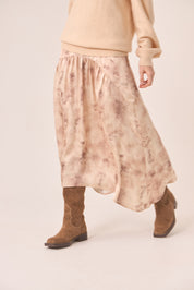 FALDA ESTAMPADA ASIMÉTRICA - IVORY