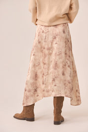 FALDA ESTAMPADA ASIMÉTRICA - IVORY