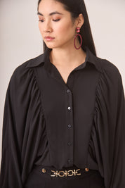 BLUSA VAPOROSA MANGAS MUERCIÉLAGO - BLACK