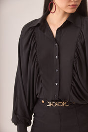 BLUSA VAPOROSA MANGAS MUERCIÉLAGO - BLACK