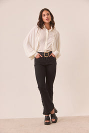 BLUSA VAPOROSA MANGA VAMP - IVORY