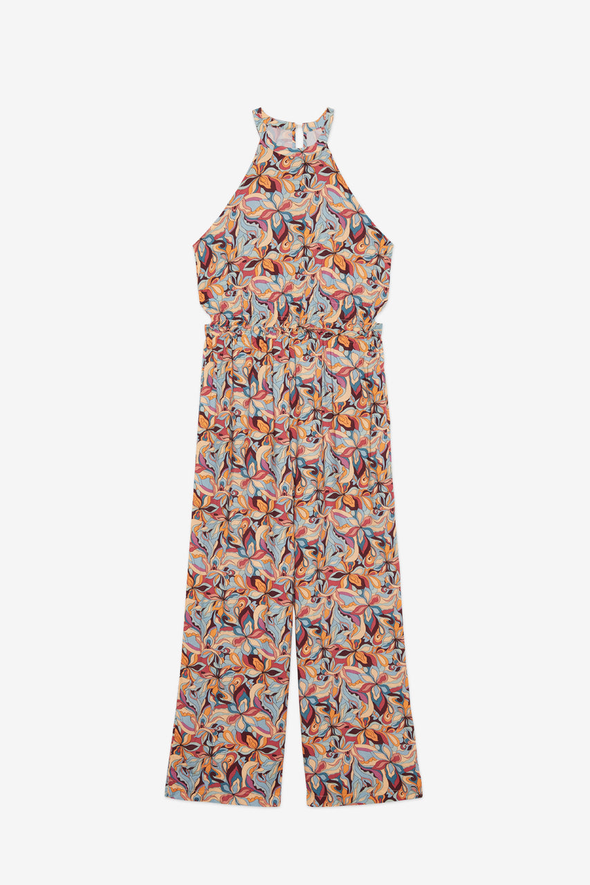 MONO LARGO DE VISCOSA ESTAMPADO - CORAL