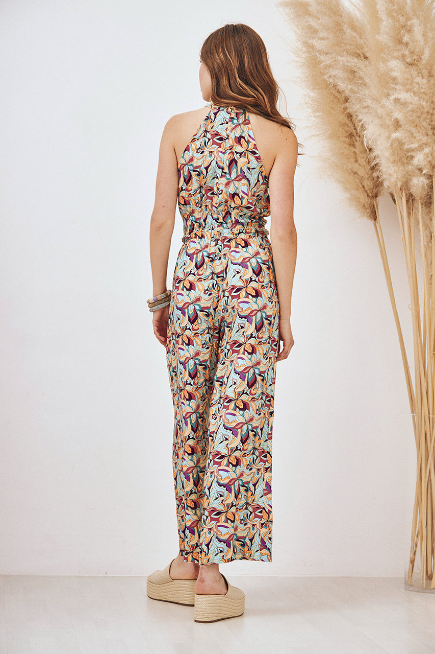 MONO LARGO DE VISCOSA ESTAMPADO - CORAL