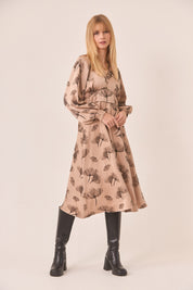 VESTIDO FLORES BOTONES - PEACH