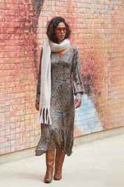 VESTIDO MIDI PLANTAS - GREY