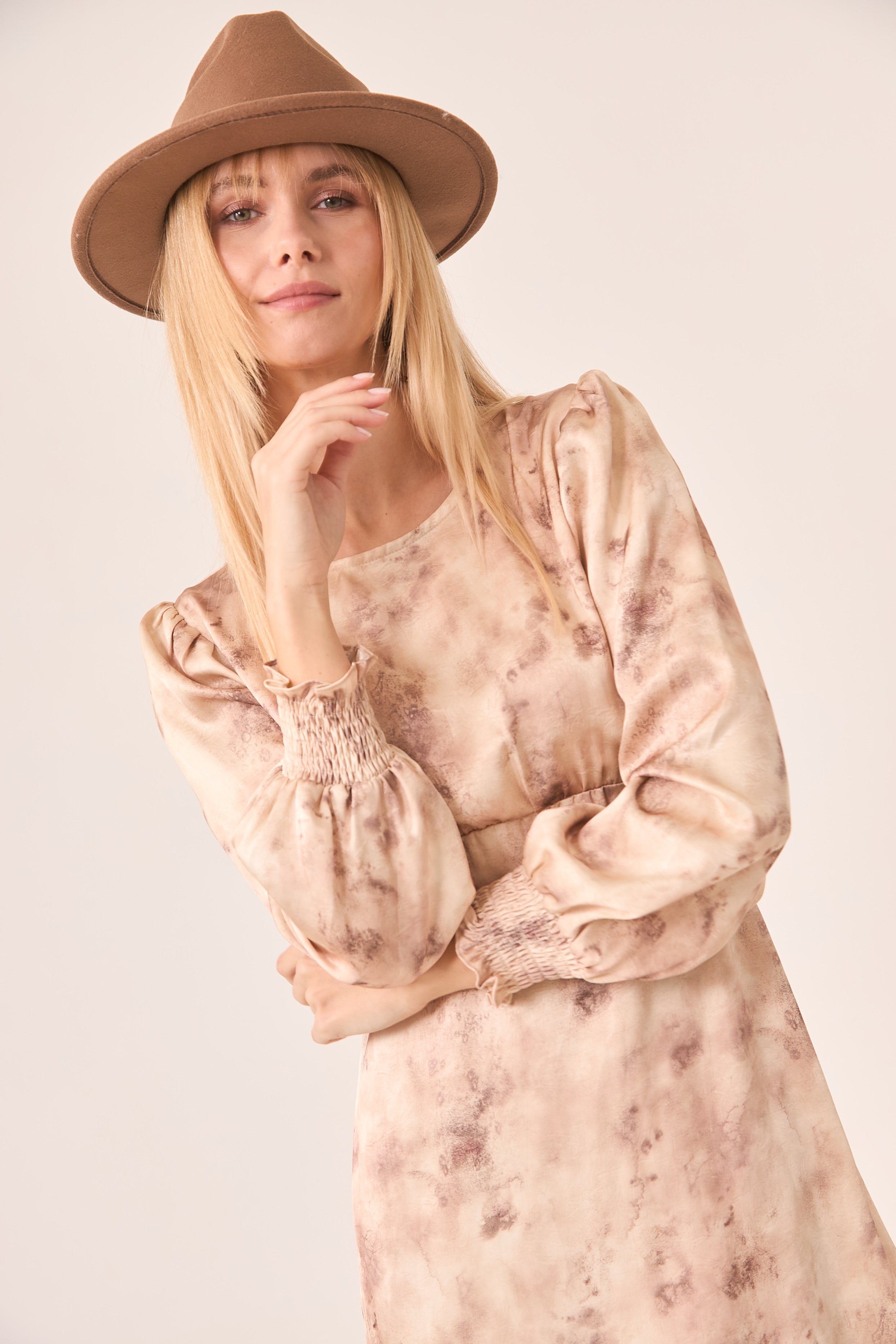 VESTIDO CORTO TIE DYE - IVORY