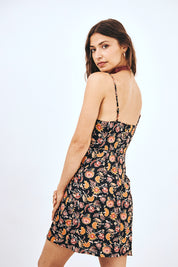 VESTIDO DE TIRANTES BLONDAS - NEGRO