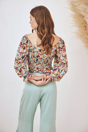 BLUSA ESTAMPADO RETRO - CORAL