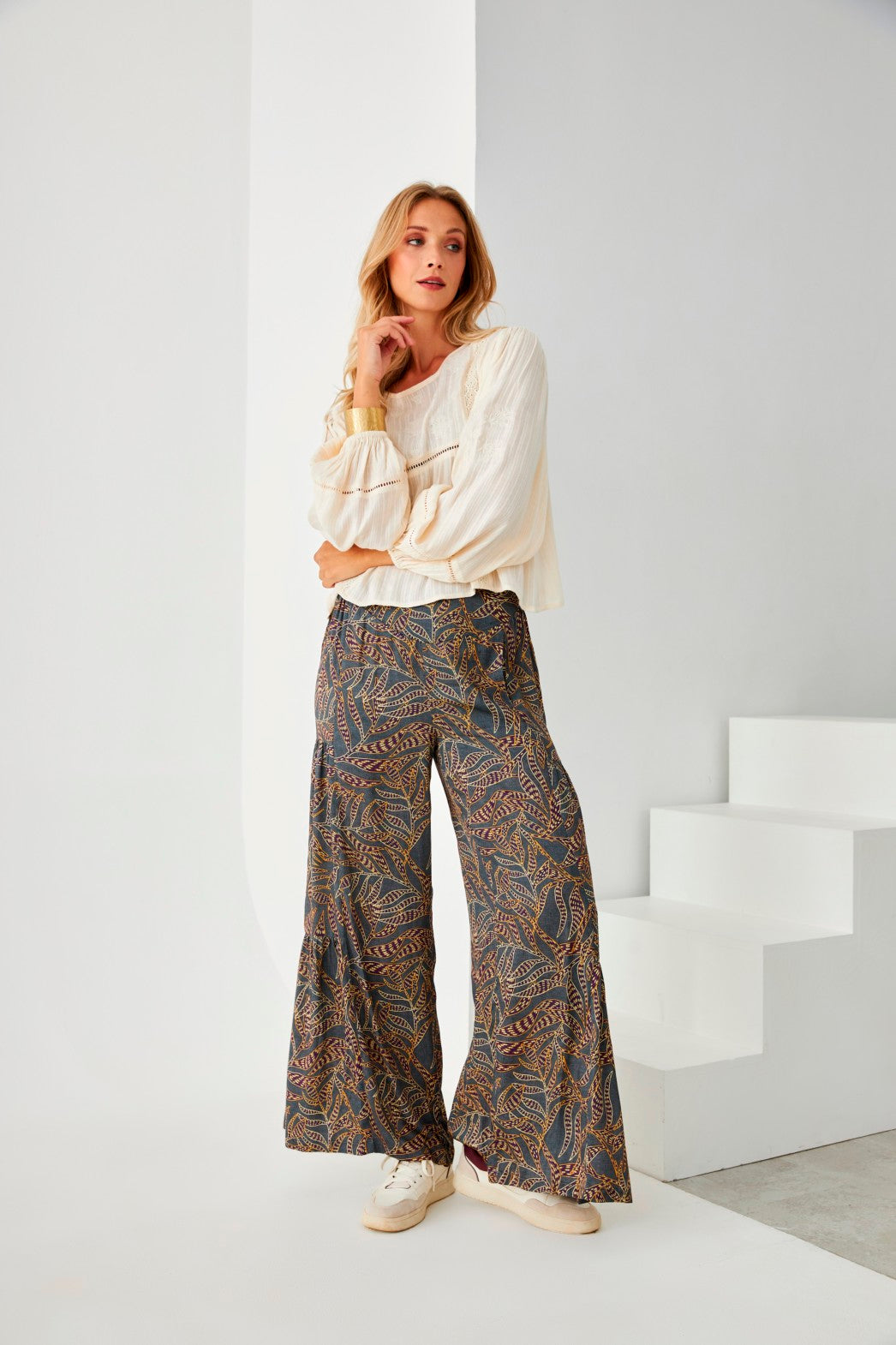 PANTALÓN ANCHO PLANTAS - GREY