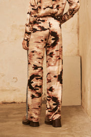 PANTALÓN LARGO AMPLIO ESTAMPADO - SAND
