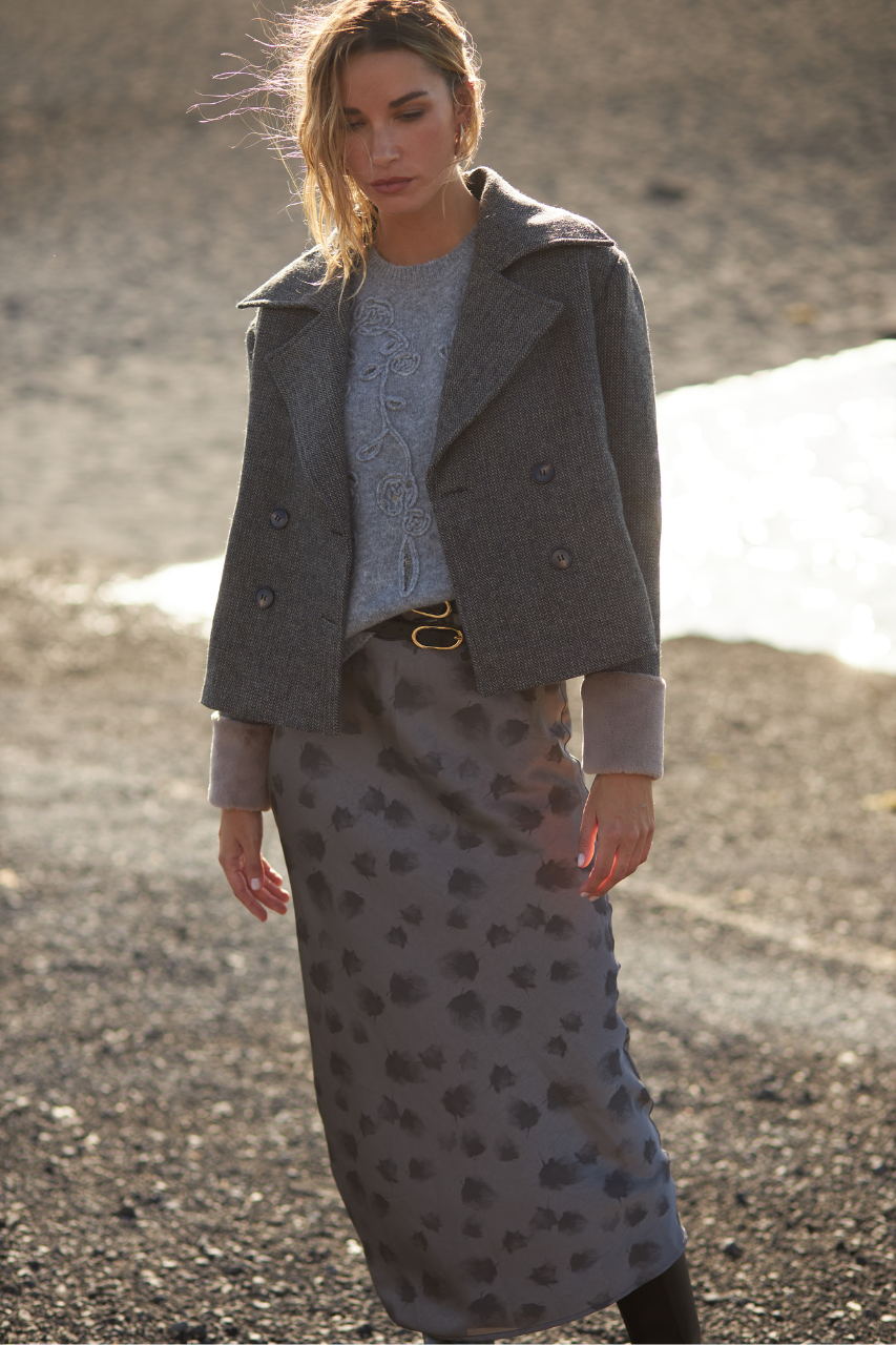 CHAQUETA CORTA ESPIGA - GREY