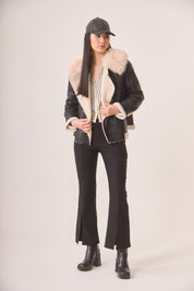 PANTALÓN FLARE ADORNO CINTURA - BLACK