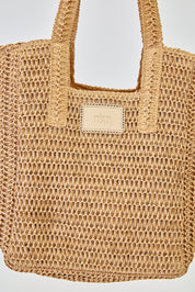 RAFFIA SHOPPER - CAMEL