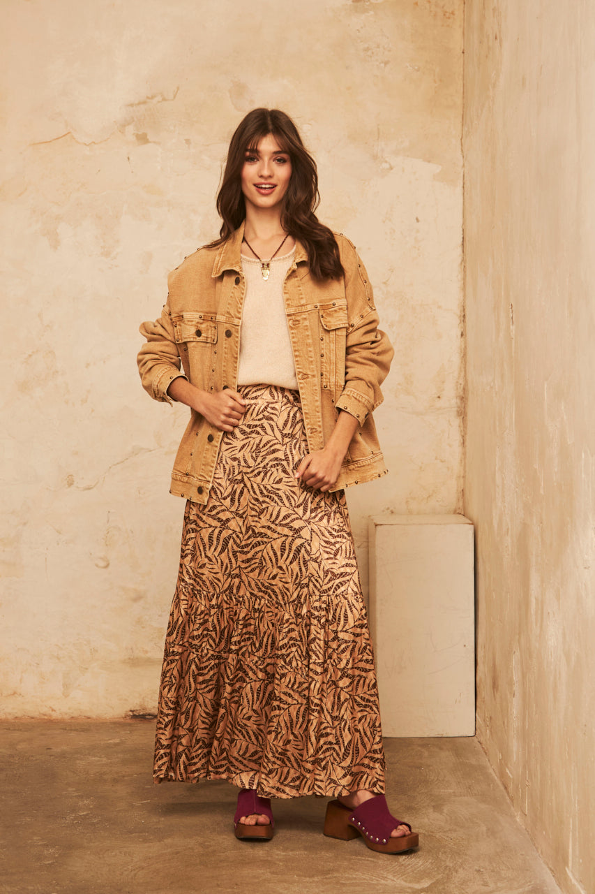 Twill Pocket Jacket with Studs - Sand