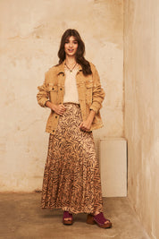 Twill Pocket Jacket with Studs - Sand