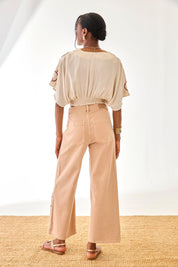 LOW-RISE OPEN-ENDED JEANS - PINK