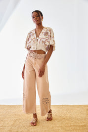 LOW-RISE OPEN-ENDED JEANS - PINK