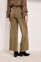 JEANS BORDADOS LATERALES - CAQUI