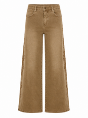 JEANS BORDADOS LATERALES - CAQUI