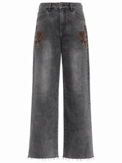 JEANS DESGASTADOS PAISLEY - GRIS