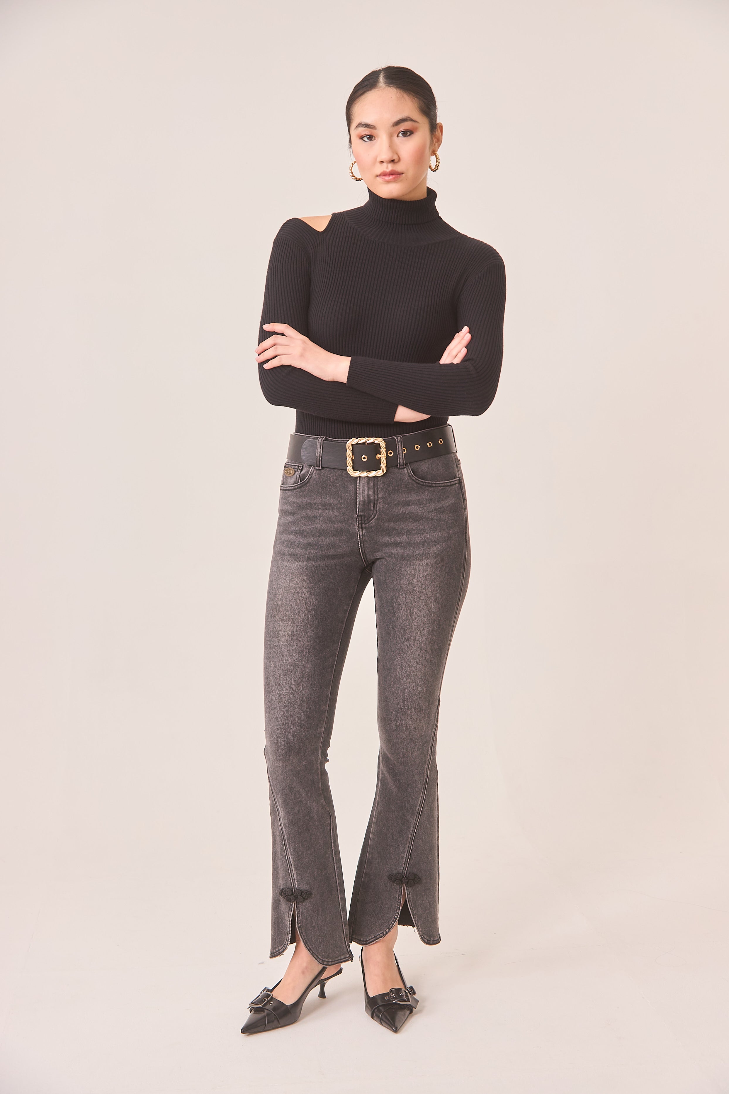 JEANS ABERTURA ORIENTAL - GREY