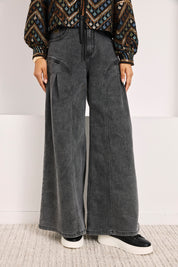 JEANS ANCHOS PINZAS - GRIS