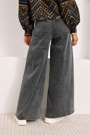 JEANS ANCHOS PINZAS - GRIS