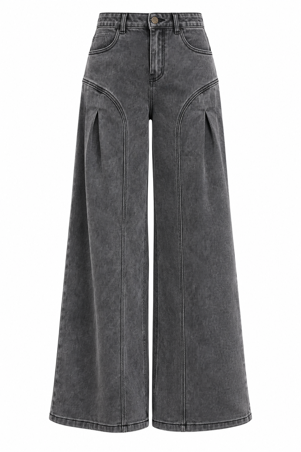 JEANS ANCHOS PINZAS - GRIS
