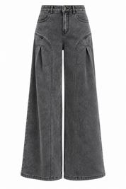 JEANS ANCHOS PINZAS - GRIS