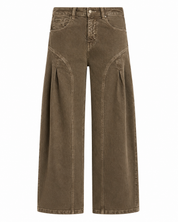 WIDE PLEATED JEANS - KHAKI - KHAKI