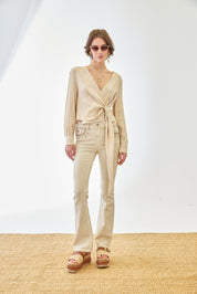 EMBROIDERED BOOTCUT JEANS - RAW