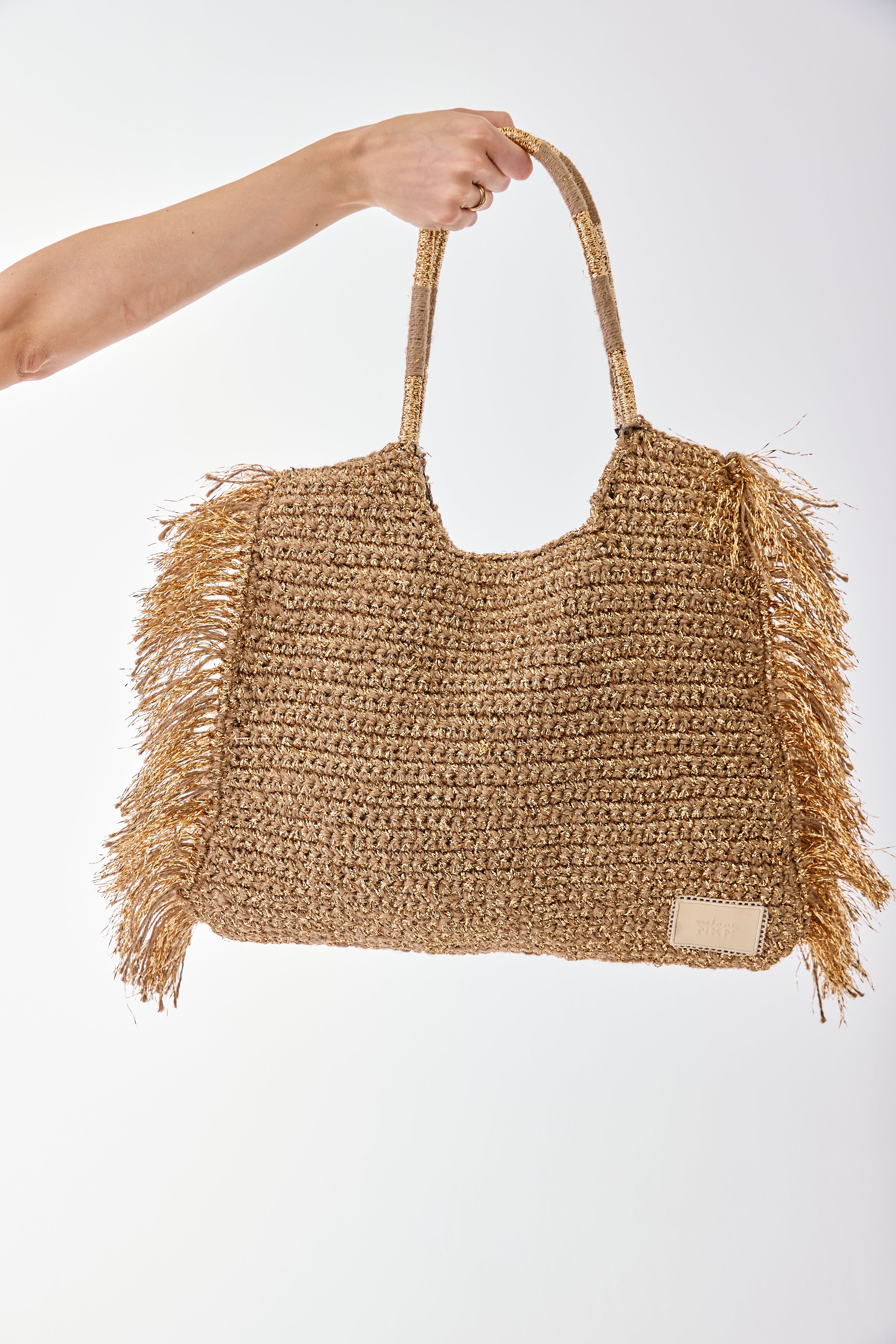 LUREX SHOPPER BAG - GOLD