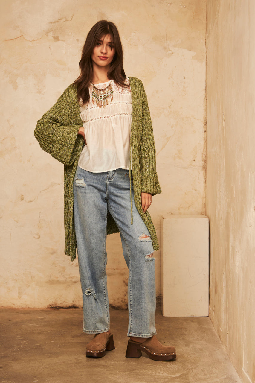 CARDIGAN DE PUNTO DE LUREX - LIMA