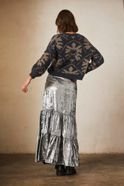 JERSEY MANGA LARGA JACQUARD CON LÚREX - GREY