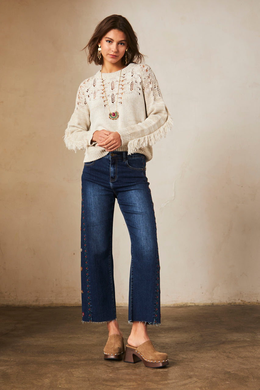 ARANES YOKE LONG-SLEEVE JERSEY - IVORY