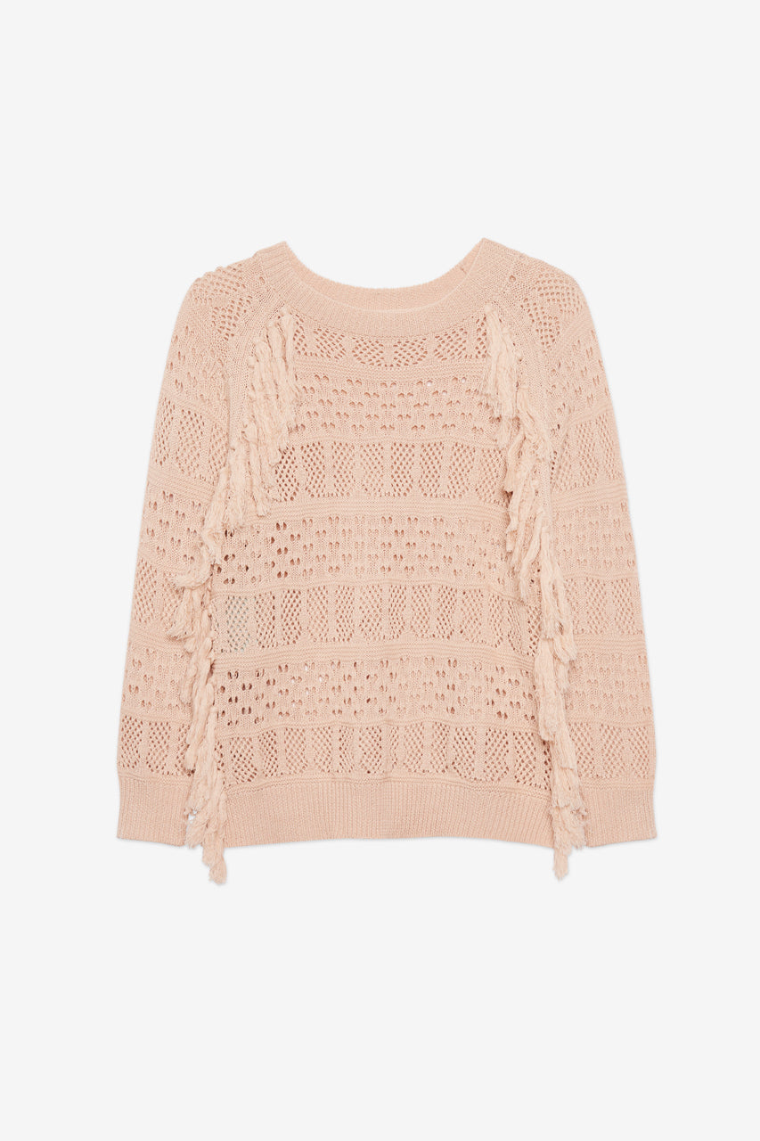 JERSEY PUNTO CALADO FLECOS - BEIGE