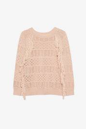 JERSEY PUNTO CALADO FLECOS - BEIGE