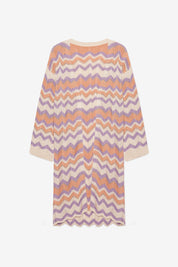 KIMONO LARGO DE PUNTO ZIGZAG - VIOLETA