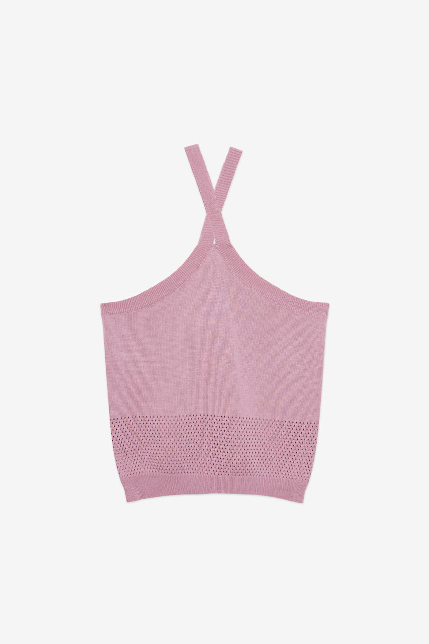 TOP PUNTO VISCOSA TIRANTES HALTER - VIOLET
