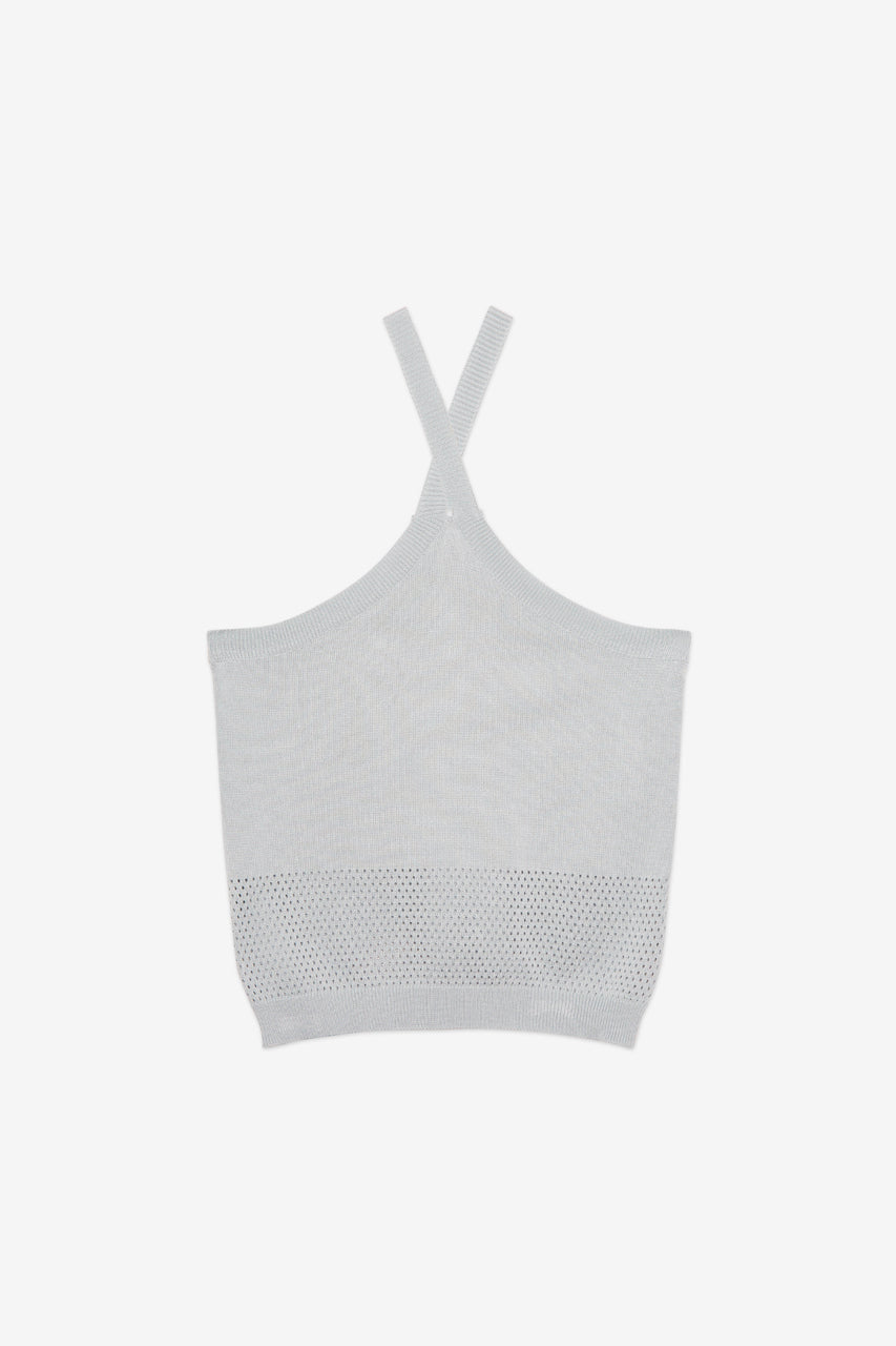 TOP PUNTO VISCOSA TIRANTES HALTER - AZUL