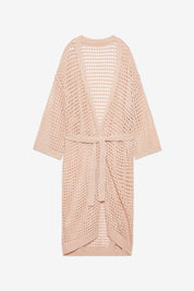 KIMONO PUNTO CALADO CINTURÓN - CRUDO