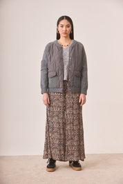 CHAQUETA BÓMBER COMBINADA - GREY