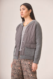 CHAQUETA BÓMBER COMBINADA - GREY