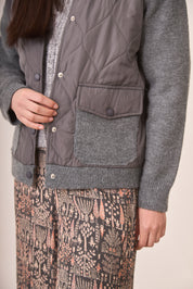 CHAQUETA BÓMBER COMBINADA - GREY