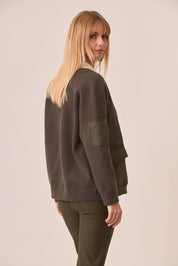 CHAQUETA BÓMBER COMBINADA - KHAKI