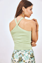 TOP PUNTO TIRANTES HALTER - VERDE